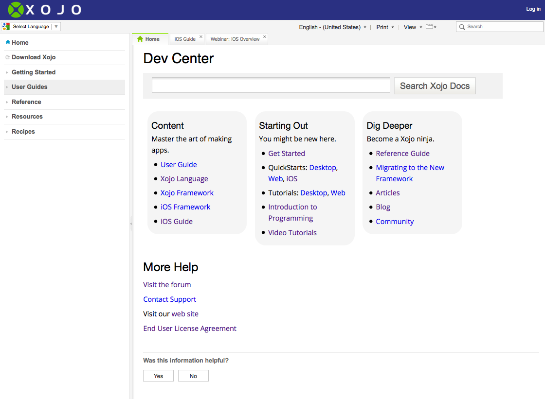 Dev_Center_Home_Page