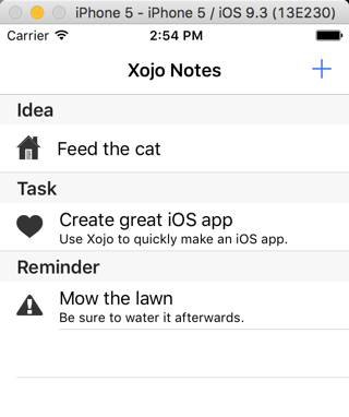 Xojo Notes App