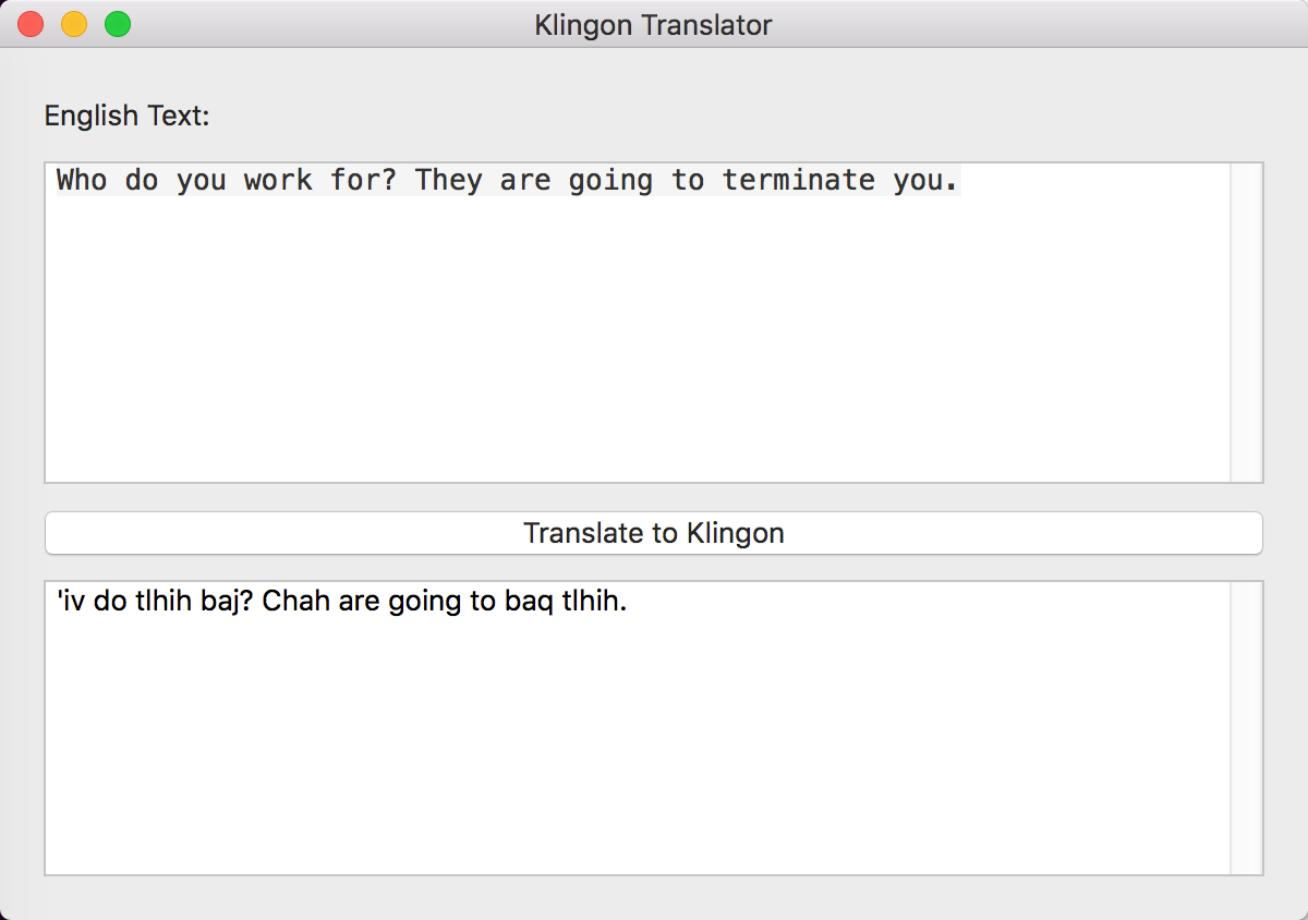 the klingon translator app you
