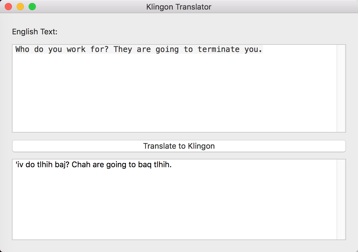 klingon translator