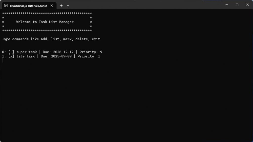 August Project, Xojo Console Apps