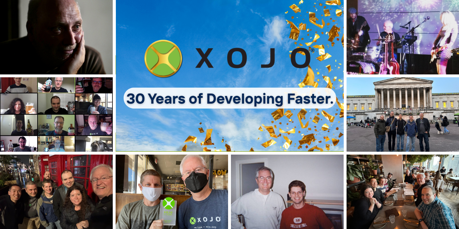 collage of pictures of the Xojo team
